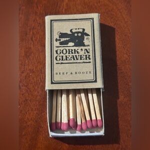 Vintage Matchbox Cork n Cleaver Beef Booze USED Matches Omaha Dayton Nashville